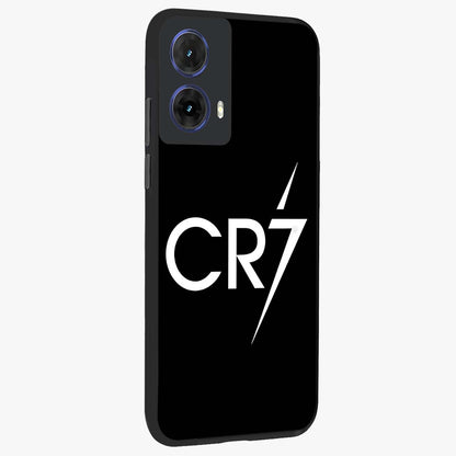 Cr7 Elite Strike Glass Case upright view showcasing energetic football inspired design with modern sports aesthetic.