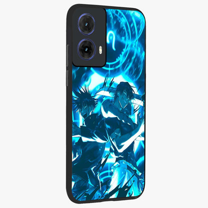 Cursed Energy Clash Glass Case upright view showcasing dramatic clash artwork with bold supernatural theme.