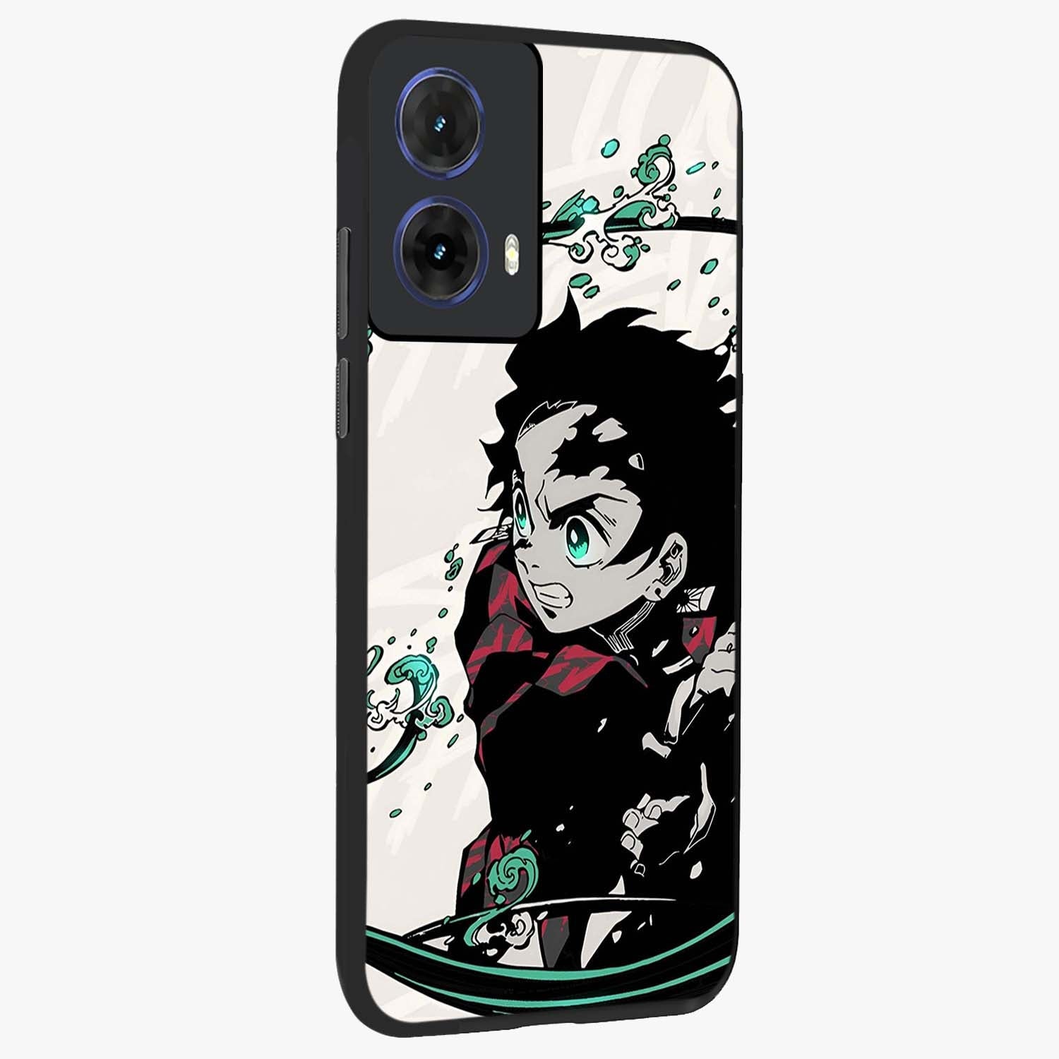 Demon Slayer Glass Case upright view showcasing powerful anime artwork with intense warrior theme.