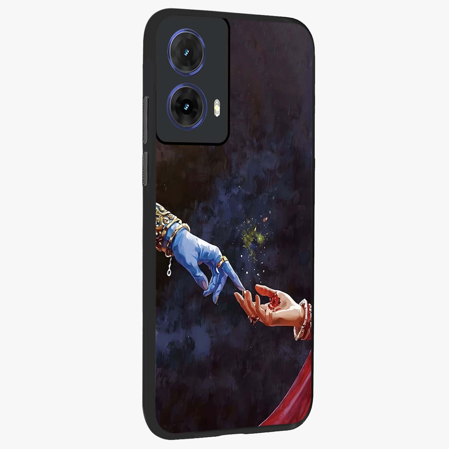 Divine Touch Eternal Glass Case upright view showcasing peaceful spiritual artwork with eternal divine theme.