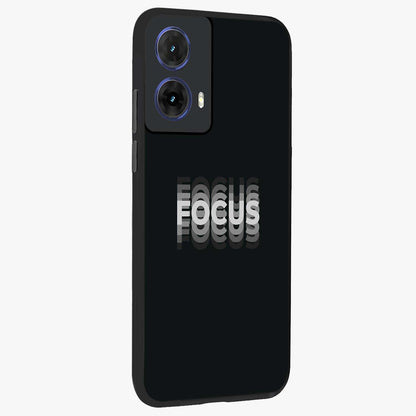 Focused Blade Discipline Glass Case upright view showcasing strong typography statement with sleek motivational theme.