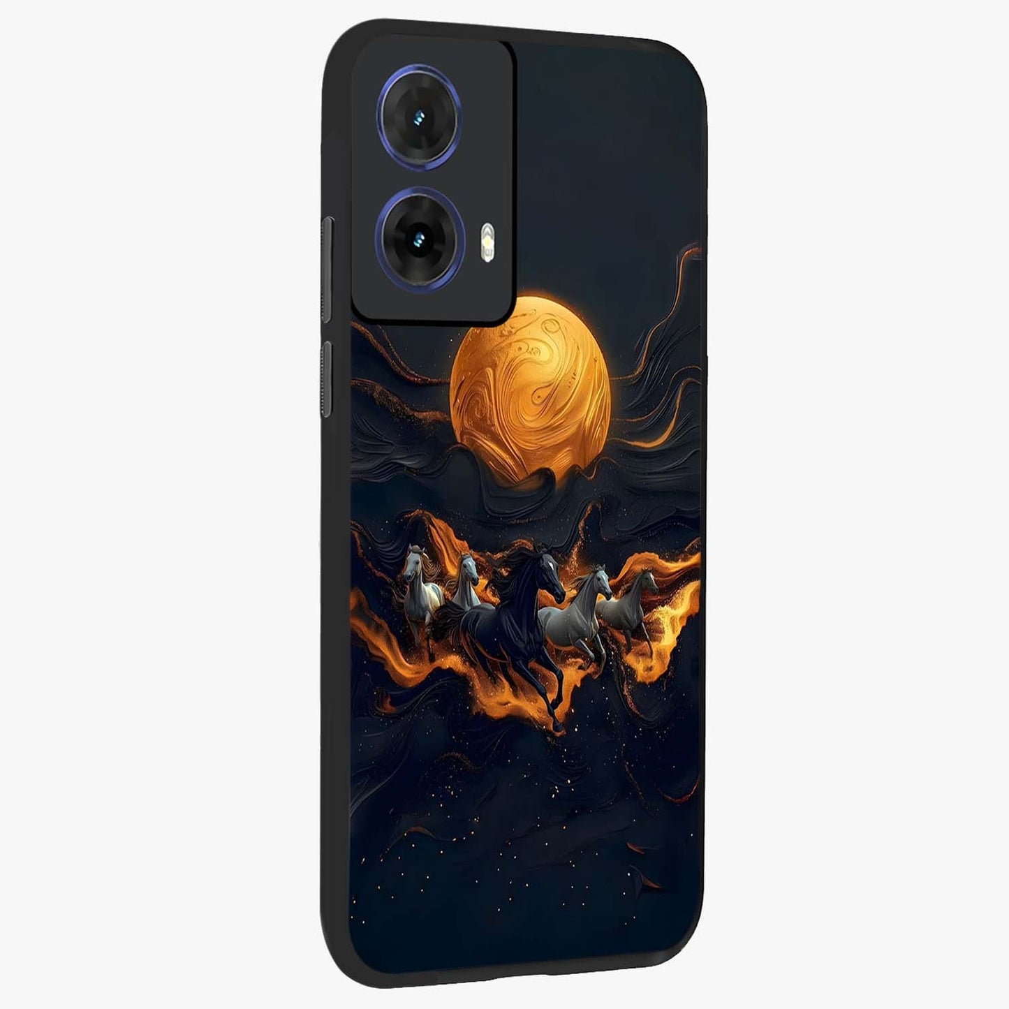 Golden Royal Heritage Glass Case upright view showcasing elegant royal artwork with classic heritage theme.