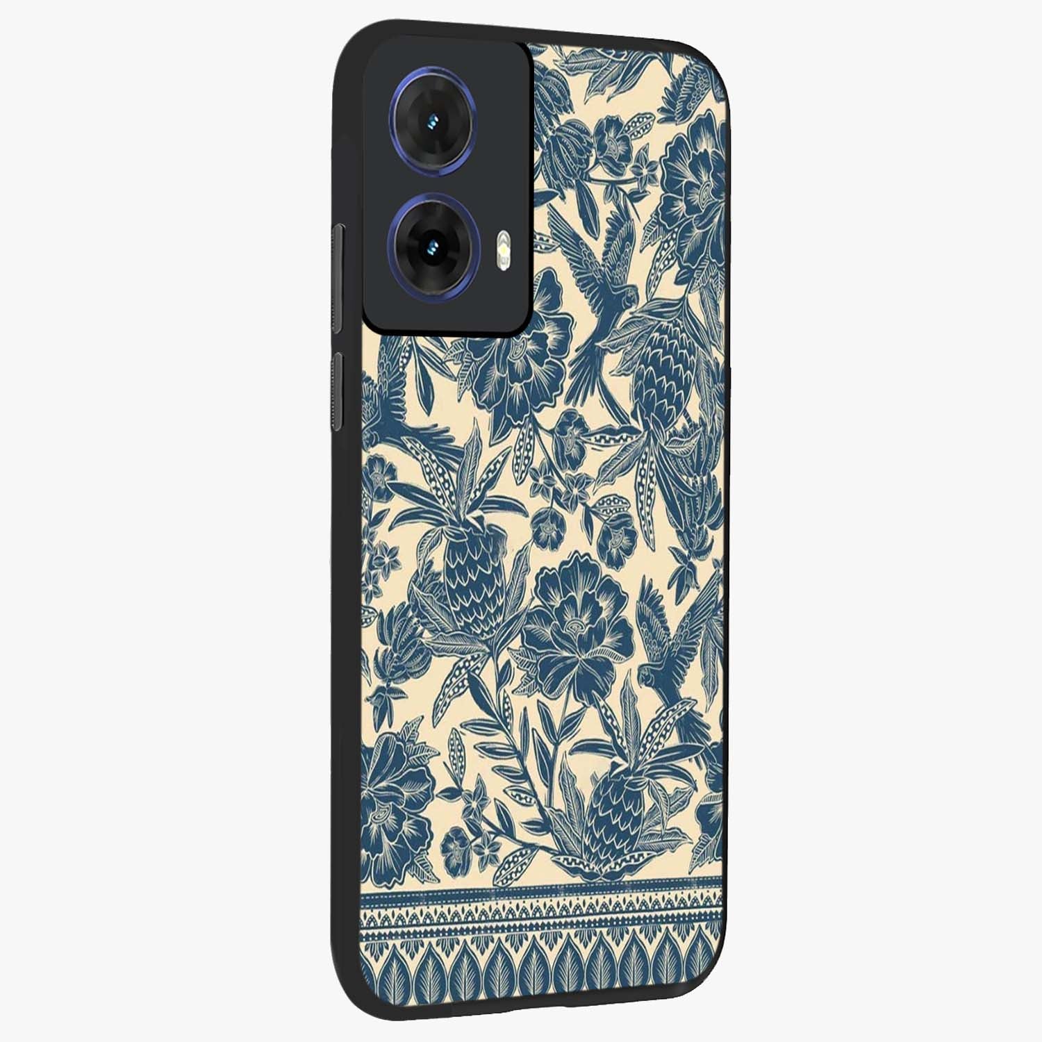 Heirloom Wild Bloom Glass Case upright view showcasing delicate wildflower artwork with timeless floral theme.