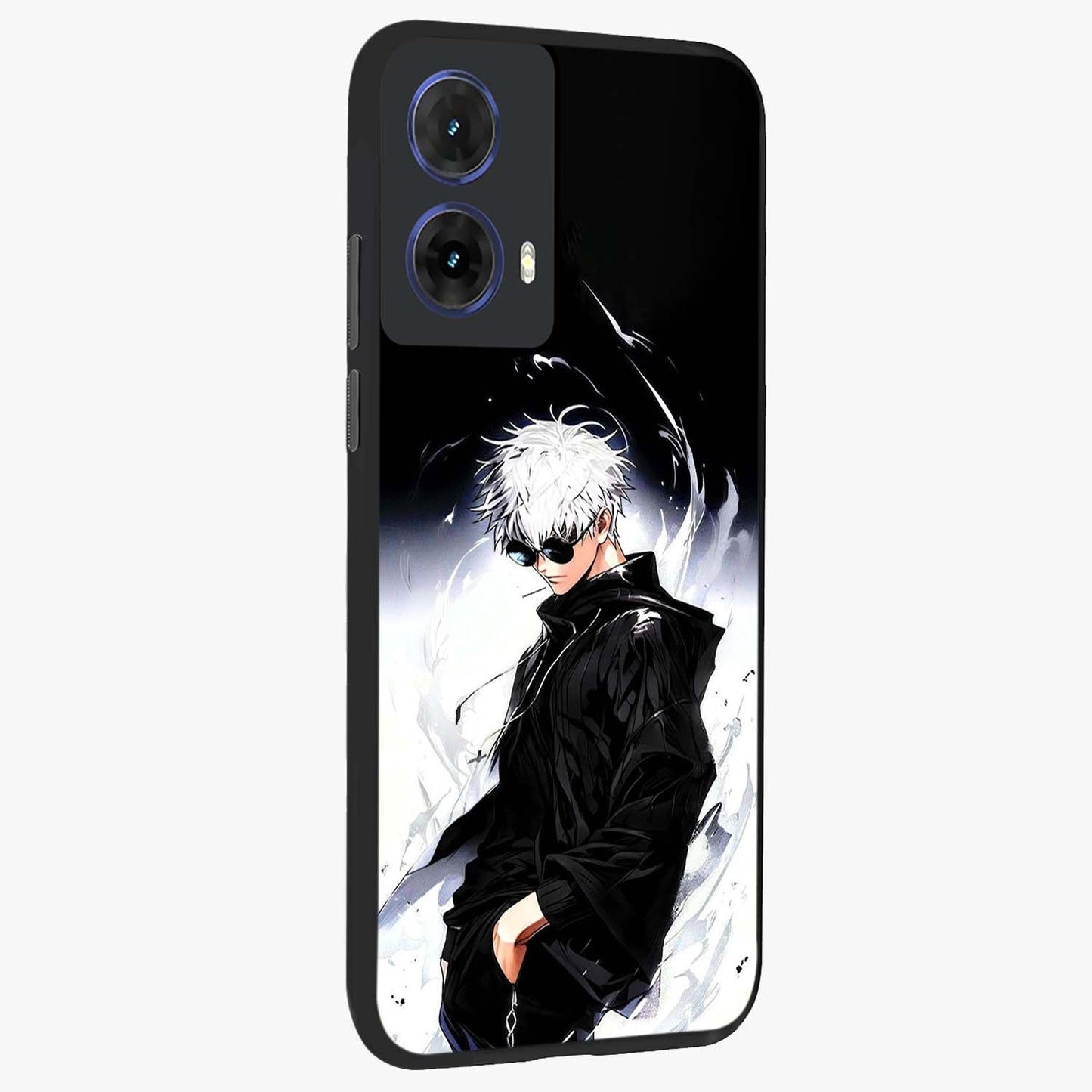 Limitless Shadow King Glass Case upright view showcasing bold shadow warrior artwork with epic fantasy theme.