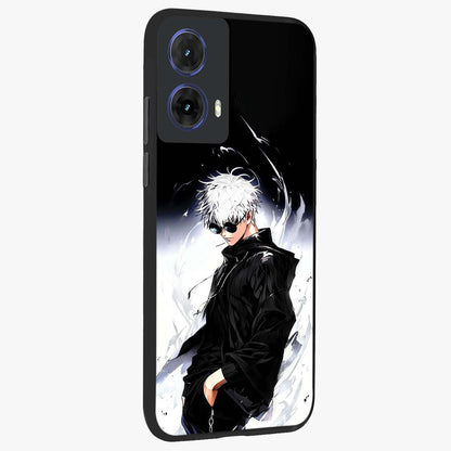 Limitless Shadow King Glass Case upright view showcasing bold shadow warrior artwork with epic fantasy theme.