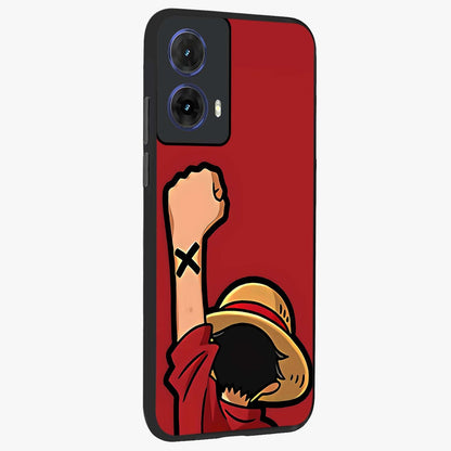 Luffy X Spirit Glass Case upright view showcasing striking anime artwork with adventurous character theme.