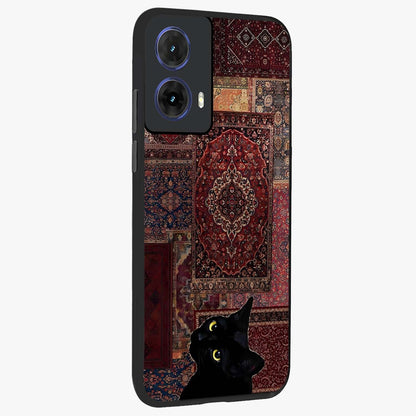 Regal Magic Cat Apple Glass Case upright view showcasing charming cat artwork with playful magical theme.