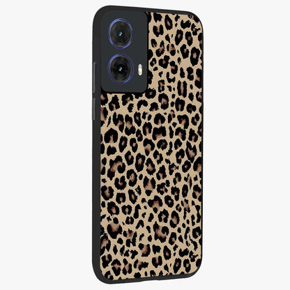 Savage Chic Pattern Glass Case upright view showcasing trendy decorative artwork with edgy fashion theme.