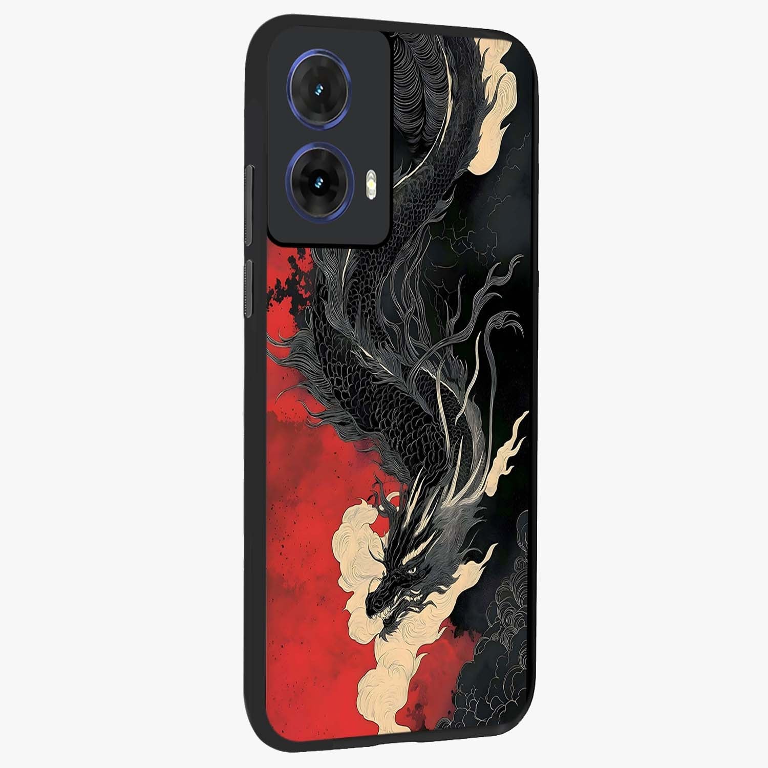 Shadow Dragon Fury Glass Case upright view showcasing intense dragon artwork with dramatic shadow theme.