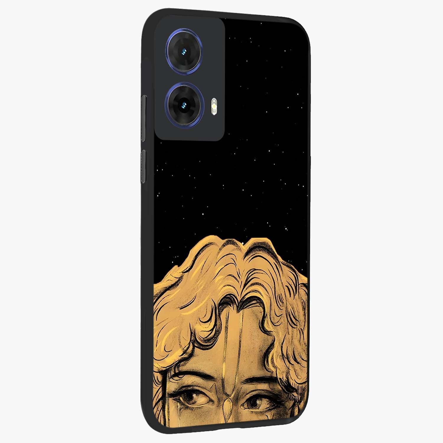 Shri Krishna Art Glass Case upright view showcasing sacred Krishna themed artwork with peaceful devotional style.