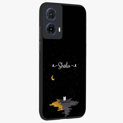 Silent Night Row Glass Case upright view showcasing tranquil night artwork with serene landscape theme.