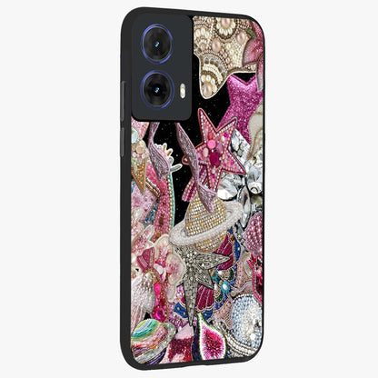 Starlit Jewel Dream Glass Case upright view showcasing radiant star inspired artwork with magical night theme.