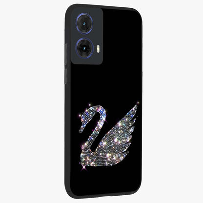 Starlit Swan Grace Glass Case upright view showcasing beautiful swan artwork with peaceful night themed design.