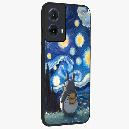 Totoro In Van Gogh Art Glass Case upright view showcasing creative character artwork with painterly artistic theme.