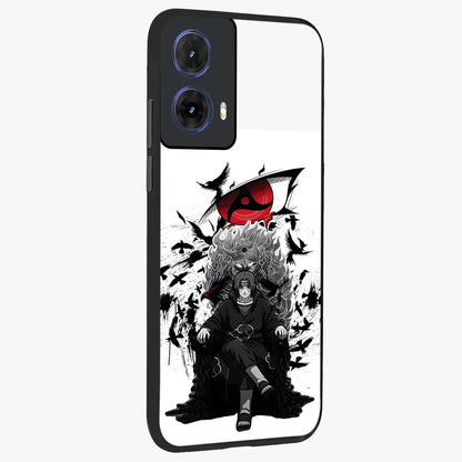 Uchiha Shadow Throne Glass Case upright view showcasing magical underwater galaxy artwork with vibrant cosmic theme.