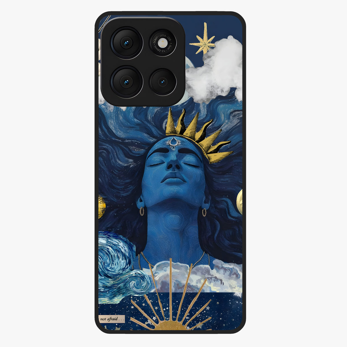 Aesthetic Lord Shiva Glass Case showing flat back view with divine Shiva artwork and glossy glass finish.