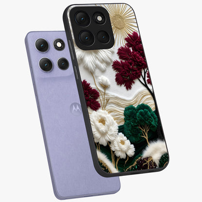 Radiant Bloom Elegance Glass Case displayed in angled mockup highlighting graceful floral design with radiant aesthetic style.