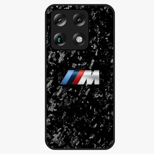 Carbon Speed Mark Glass Case showing flat back view with sporty carbon pattern artwork and glossy glass finish.