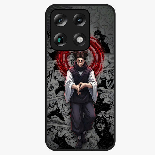 Cursed Ritual Ascension Glass Case showing flat back view with dark ritual themed artwork and glossy glass finish.