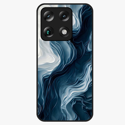 Ethereal Paper Marble Glass Case showing flat back view with soft marble paper texture artwork and glossy glass finish.