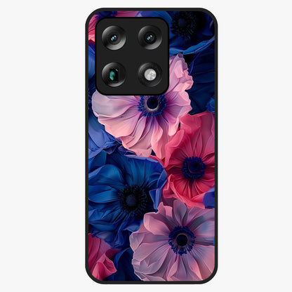 Flower Paper Art Pattern Glass Case showing flat back view with paper cut style floral artwork and glossy glass finish.