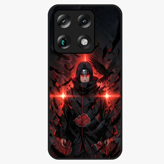Focused Blade Discipline Glass Case showing flat back view with warrior sword themed artwork and glossy glass finish.