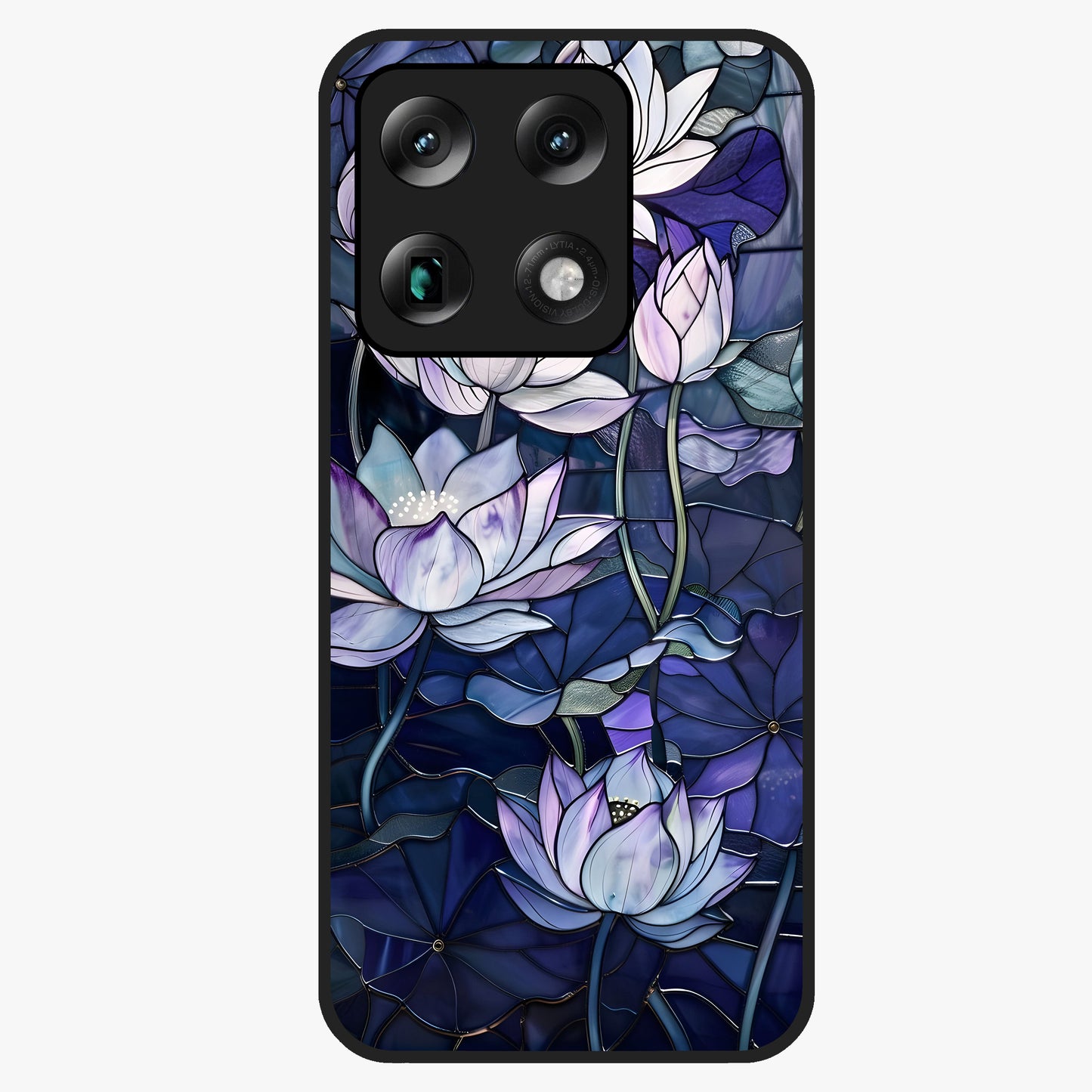 Gloss Petal Rush Glass Case showing flat back view with glossy flower petal artwork and smooth glass finish.