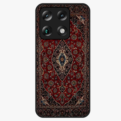 Heritage Carpet Royale Glass Case showing flat back view with ornate Persian carpet inspired pattern and glossy glass finish.