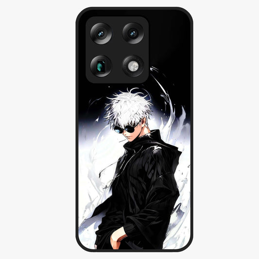 Limitless Shadow King Glass Case showing flat back view with powerful shadow warrior artwork and glossy glass finish.