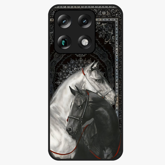 Majestic Ride Legacy Glass Case showing flat back view with powerful automotive inspired artwork and glossy glass finish.