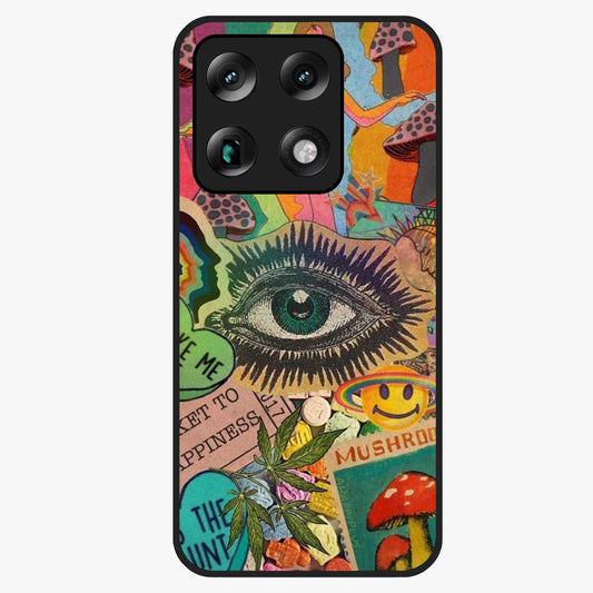 Mystic Eye Wonderland Glass Case showing flat back view with mystical eye themed artwork and glossy glass finish.