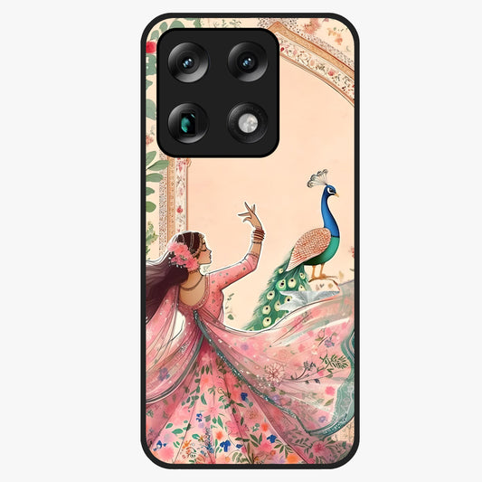 Royal Grace Muse Glass Case showing flat back view with elegant artistic artwork and glossy glass finish.