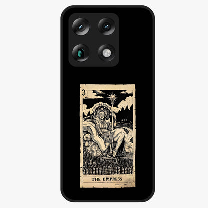 The Empress Glass Case showing flat back view with regal feminine artwork and glossy glass finish.
