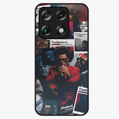 The Weeknd Glass Case showing flat back view with music inspired artistic portrait artwork and glossy glass finish.