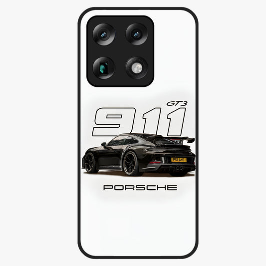Turbo Legacy Icon Glass Case showing flat back view with iconic sports car inspired artwork and glossy glass finish.