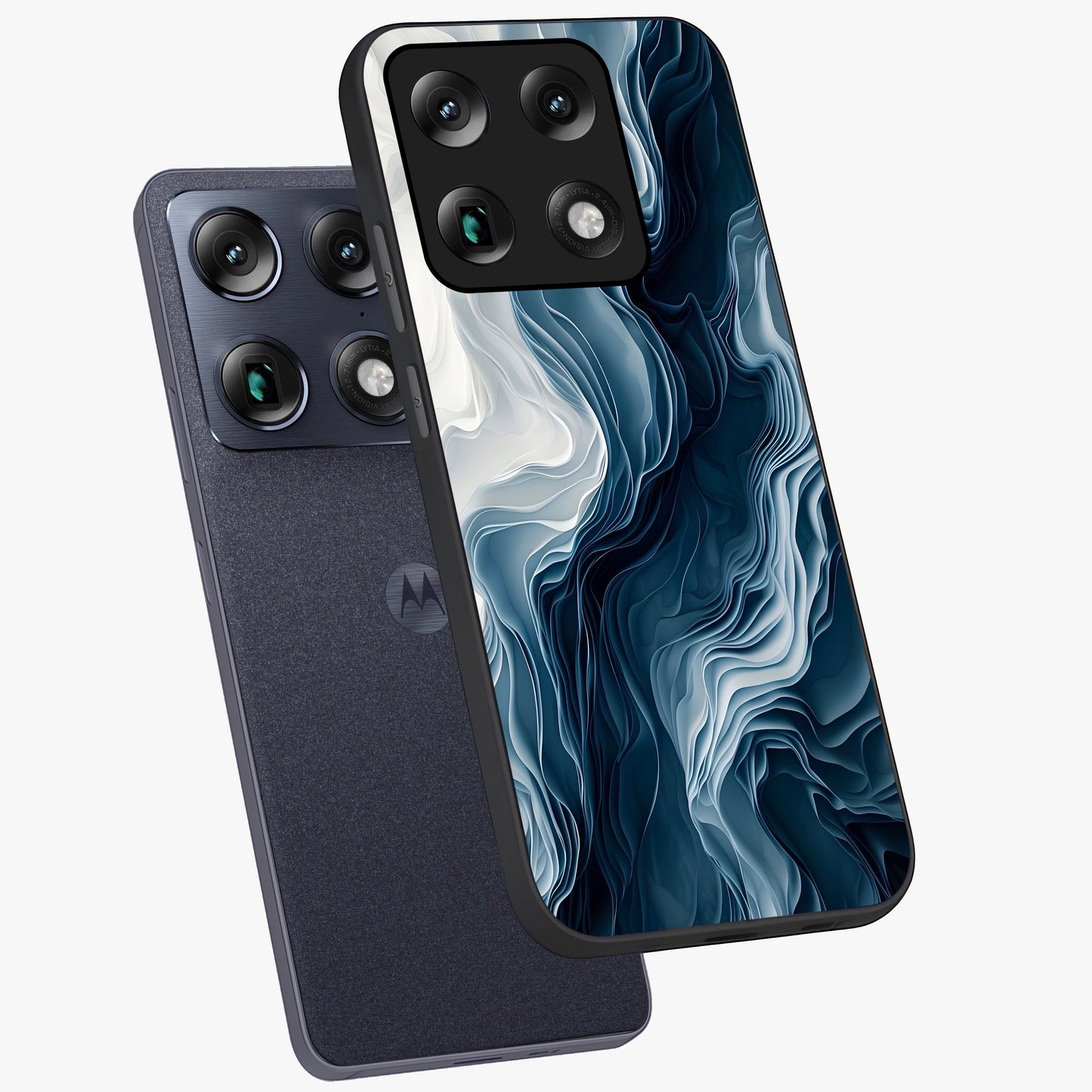 Ethereal Paper Marble Glass Case displayed in angled mockup highlighting elegant marble pattern with modern aesthetic style.