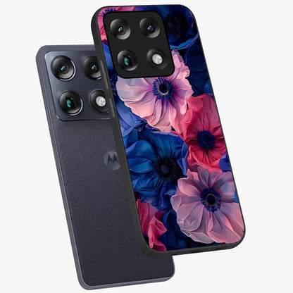 Flower Paper Art Pattern Glass Case displayed in angled mockup highlighting layered paper flower design with artistic aesthetic.