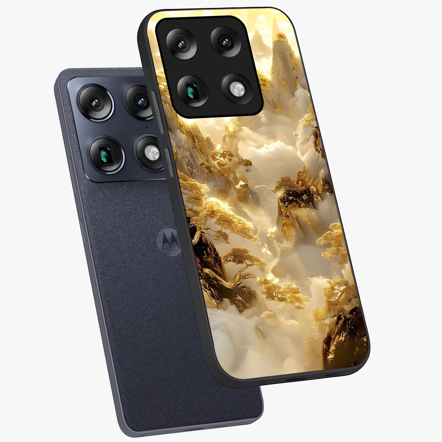 Gates Of Illumination Glass Case displayed in angled mockup highlighting radiant portal inspired design with fantasy aesthetic.