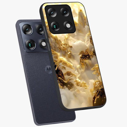 Gates Of Illumination Glass Case displayed in angled mockup highlighting radiant portal inspired design with fantasy aesthetic.