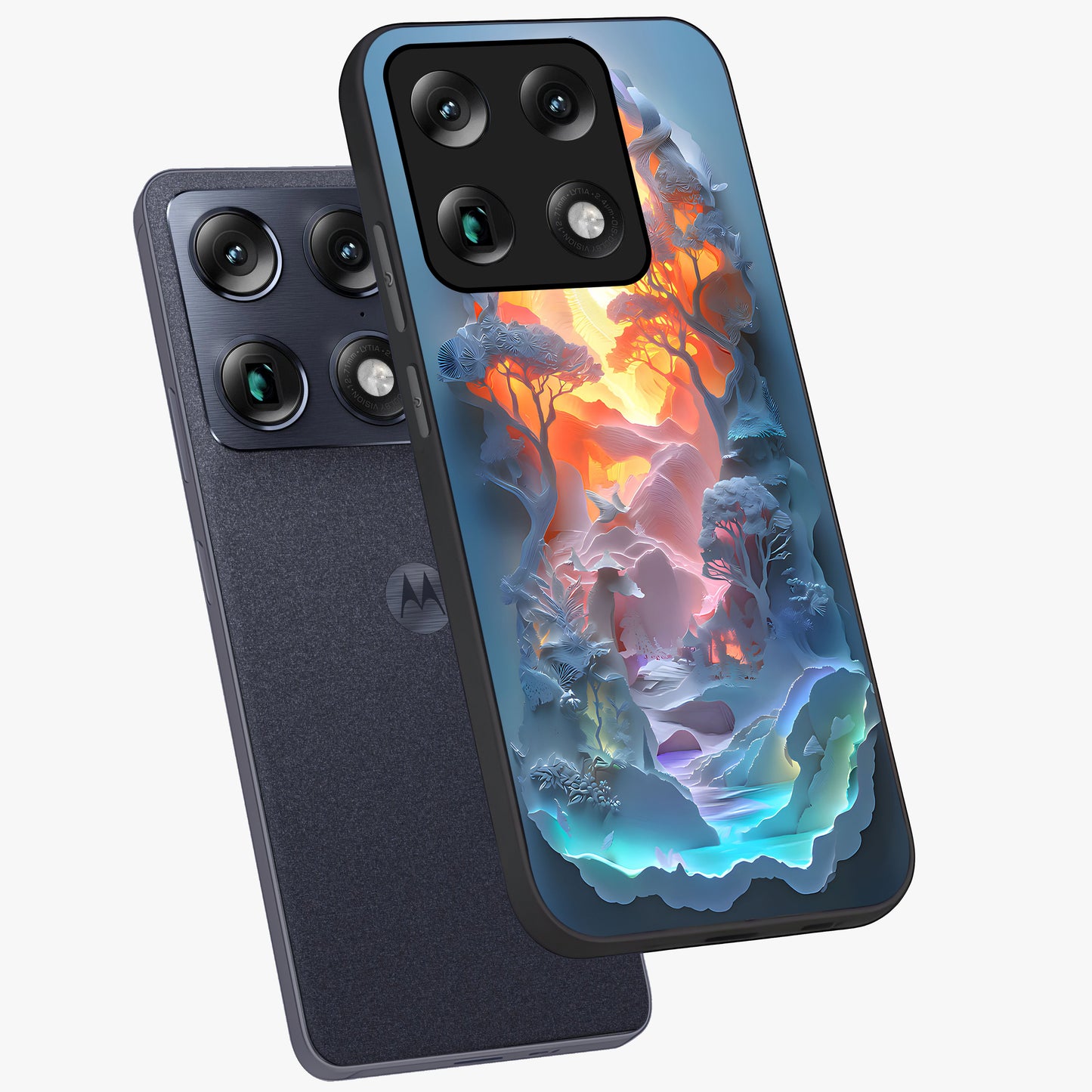 Glow Forest Portal Glass Case displayed in angled mockup highlighting mystical forest design with magical glowing aesthetic.