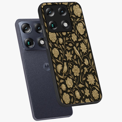 Golden Evil Eye Mandala Glass Case displayed in angled mockup highlighting protective evil eye symbol with golden mandala design.