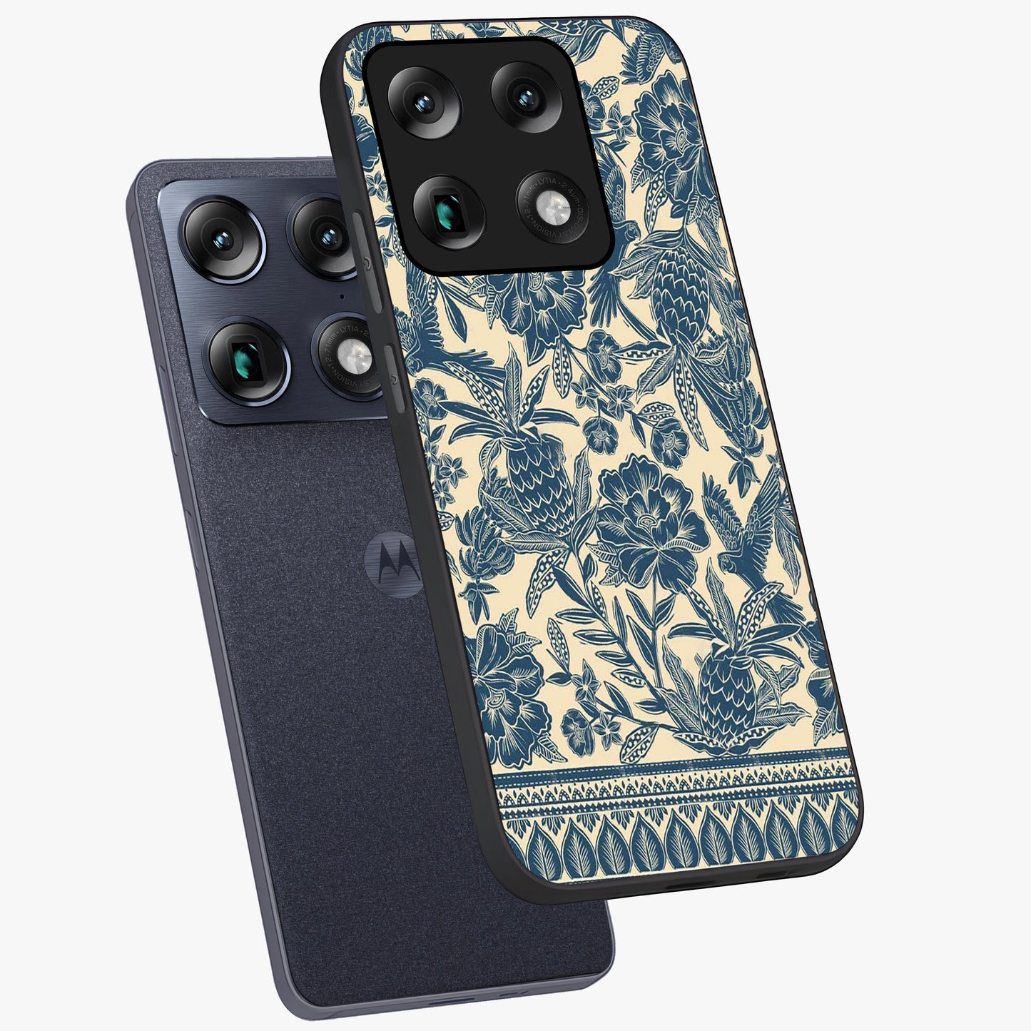 Heirloom Wild Bloom Glass Case displayed in angled mockup highlighting botanical bloom design with classic aesthetic style.