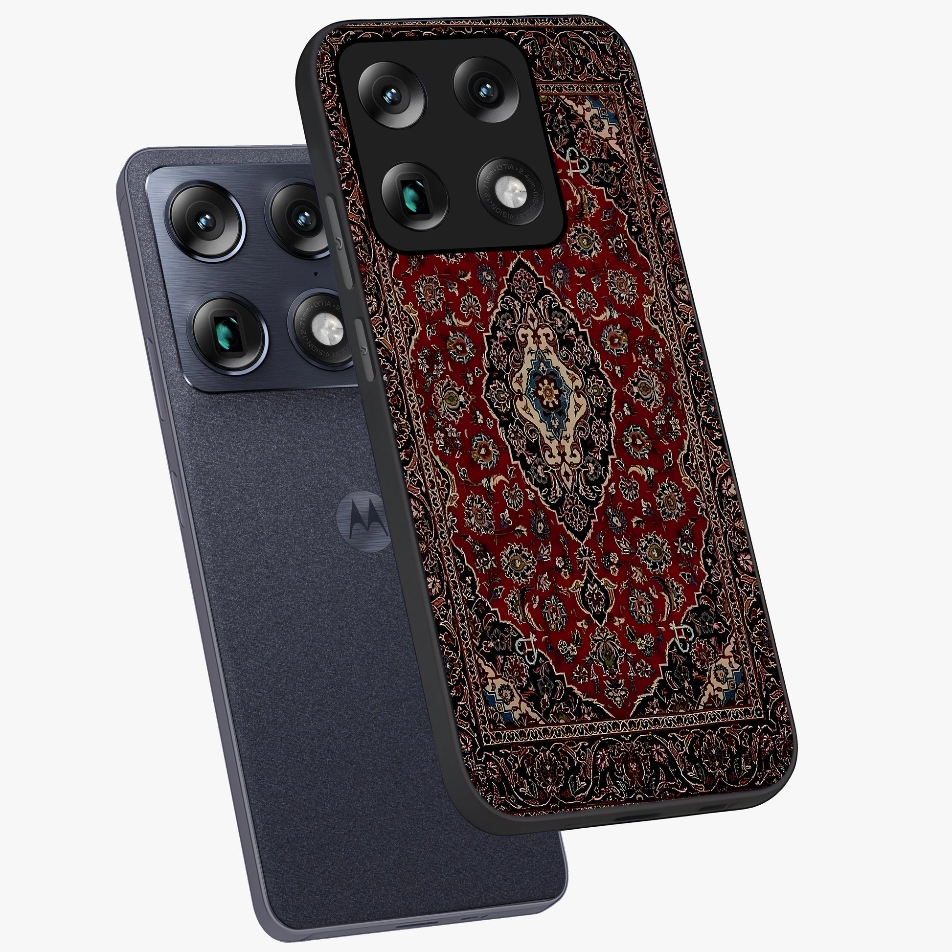 Heritage Carpet Royale Glass Case displayed in angled mockup highlighting intricate royal carpet design with heritage aesthetic.