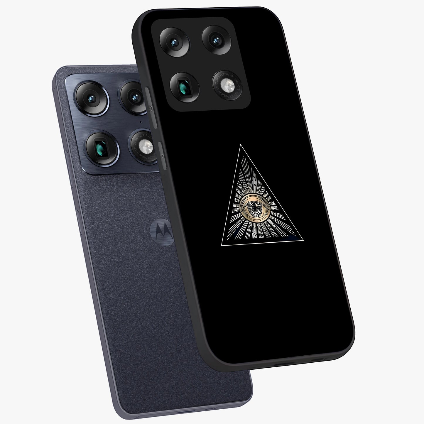 Illuminati Evil Glass Case displayed in angled mockup highlighting dark occult inspired design with bold aesthetic style.