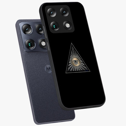 Illuminati Evil Glass Case displayed in angled mockup highlighting dark occult inspired design with bold aesthetic style.