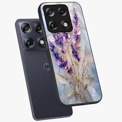 Lavender Dream Glow Glass Case displayed in angled mockup highlighting dreamy purple glow design with soft artistic style.