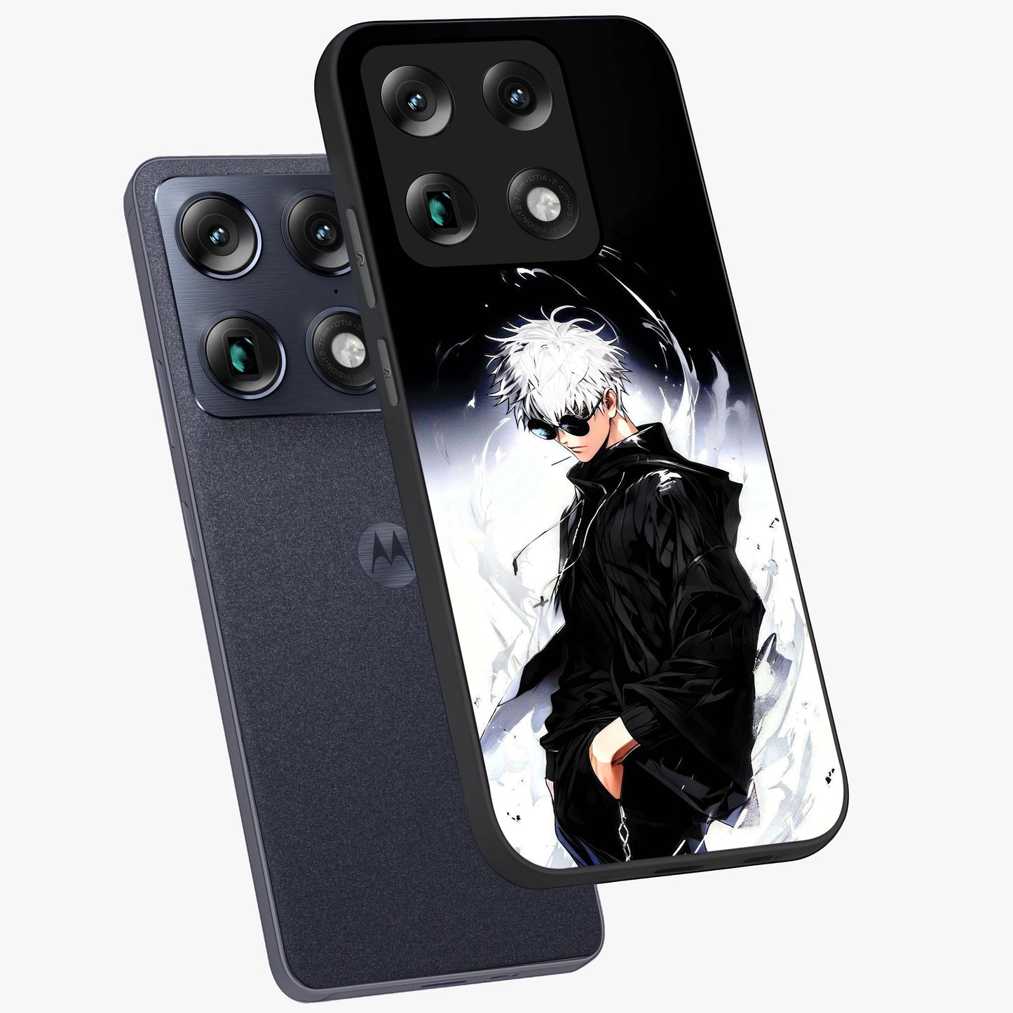 Limitless Shadow King Glass Case displayed in angled mockup highlighting dramatic dark hero design with intense aesthetic.