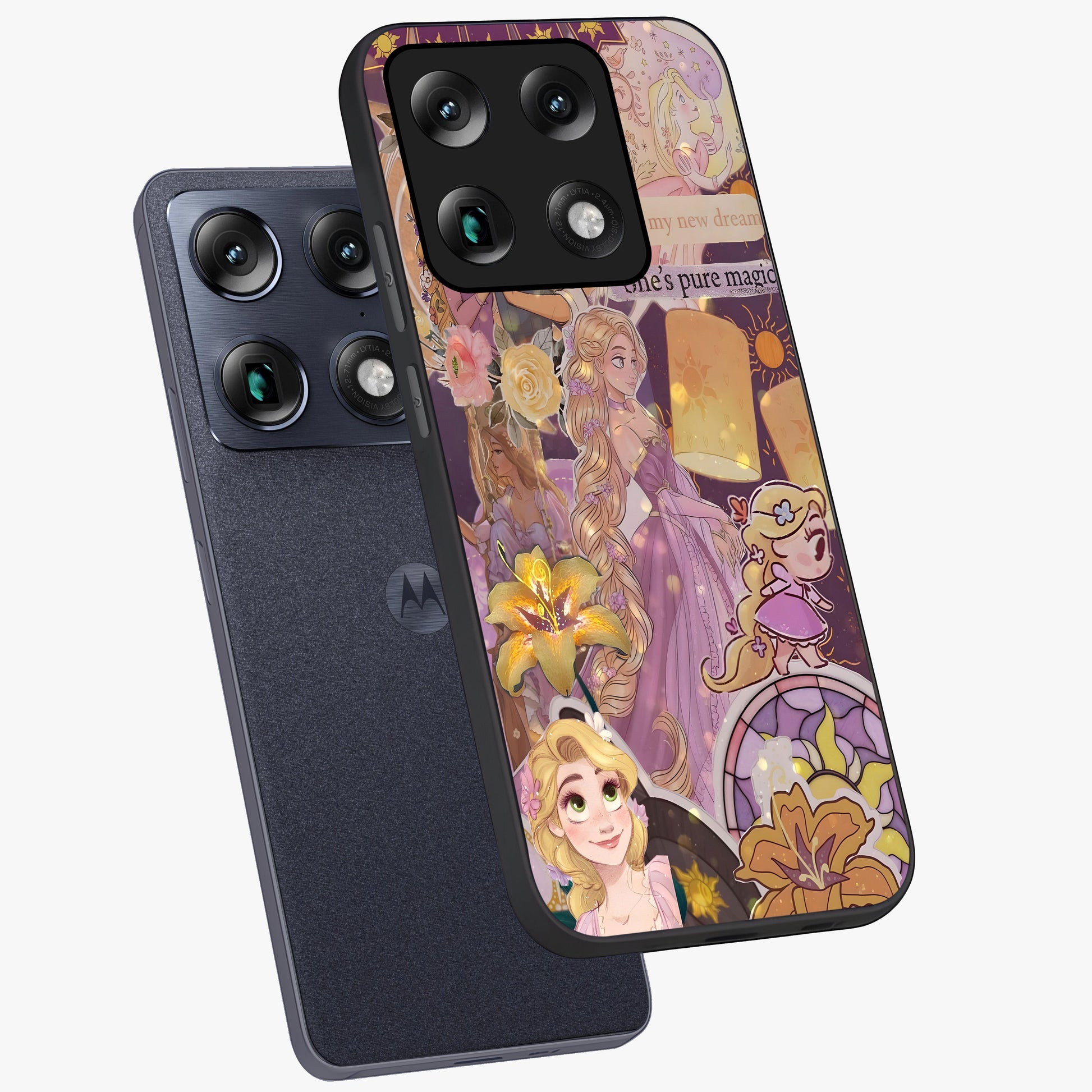 Magical Tangled Dream Glass Case displayed in angled mockup highlighting whimsical fantasy design with magical aesthetic.