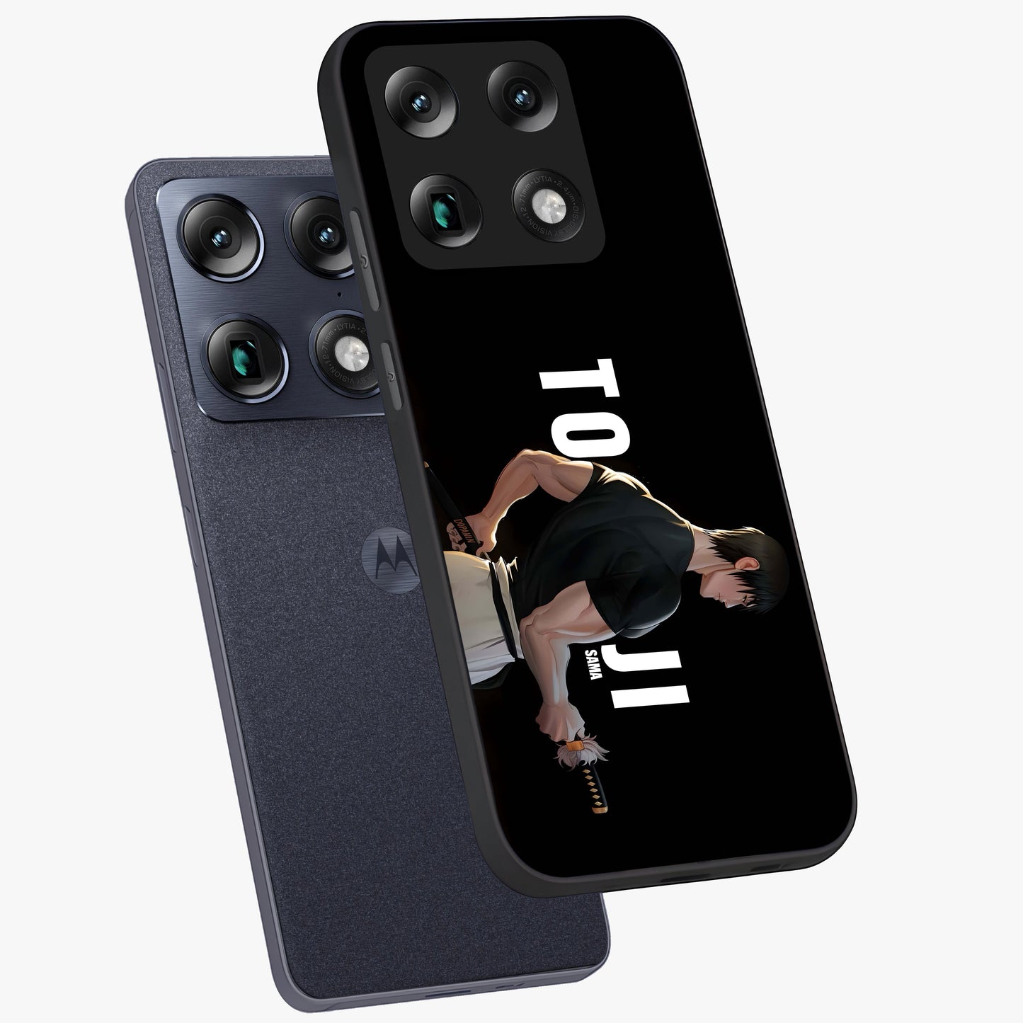 Midnight Blade Resolve Glass Case displayed in angled mockup highlighting powerful blade illustration with dramatic dark aesthetic.