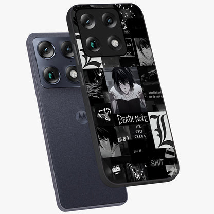 Midnight Chaos Mind Glass Case displayed in angled mockup highlighting chaotic artistic design with dramatic midnight aesthetic.